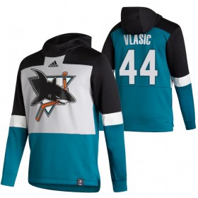 Herren San Jose Sharks Marc-edouard Vlasic 44 2020-2021 Reverse Retro Pullover Hooded Sweatshirt